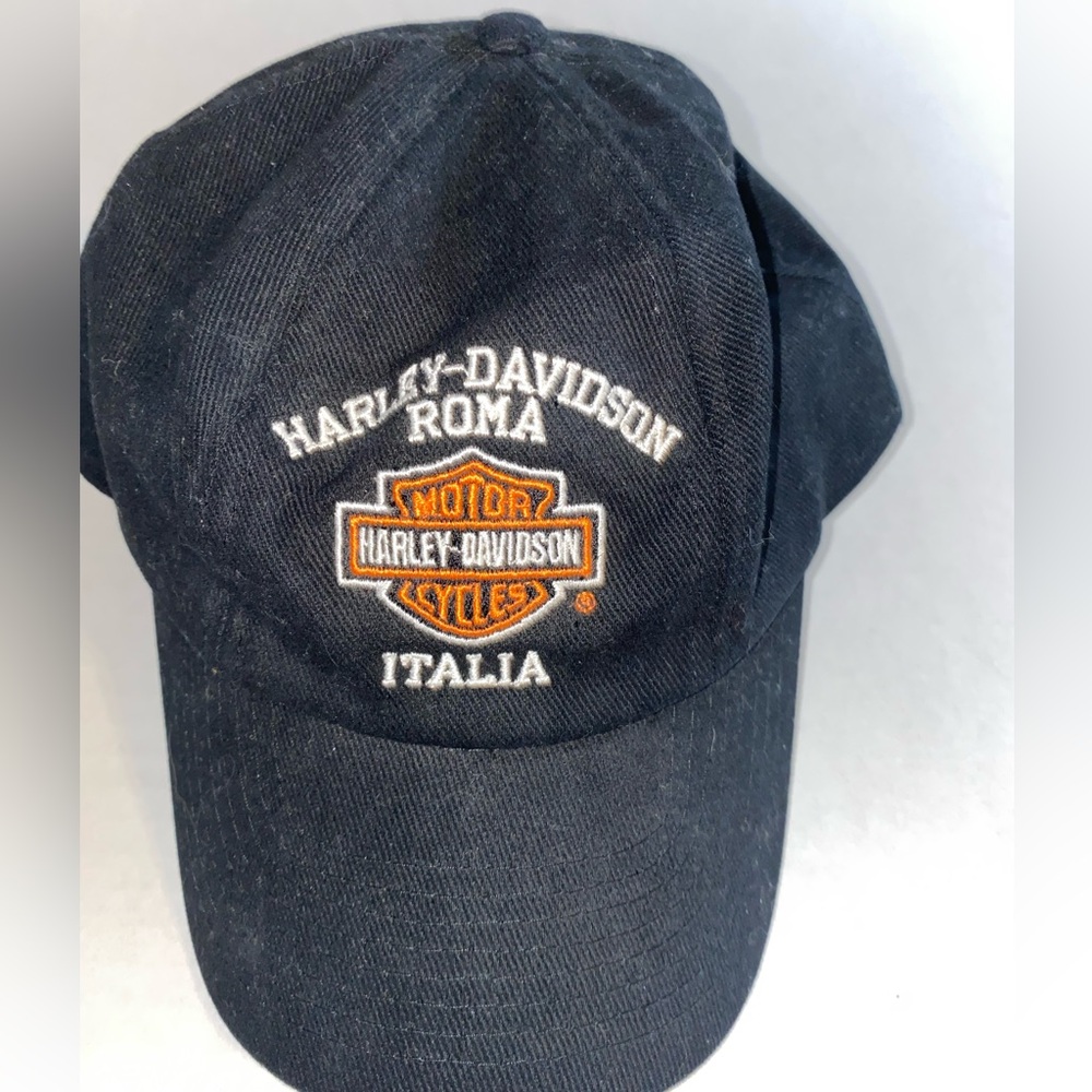 Harley Davidson ROMA ITALIA NISSIN  Adjustable Hat Cap Black